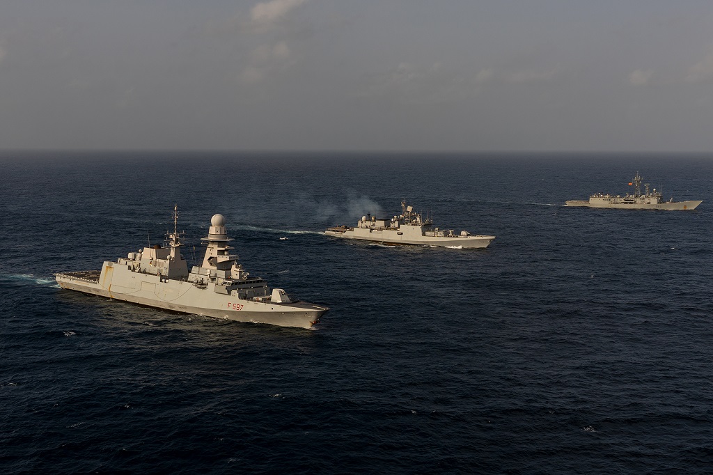 Frigate ‘Reina Sofía’ with the Italian and Indian ships