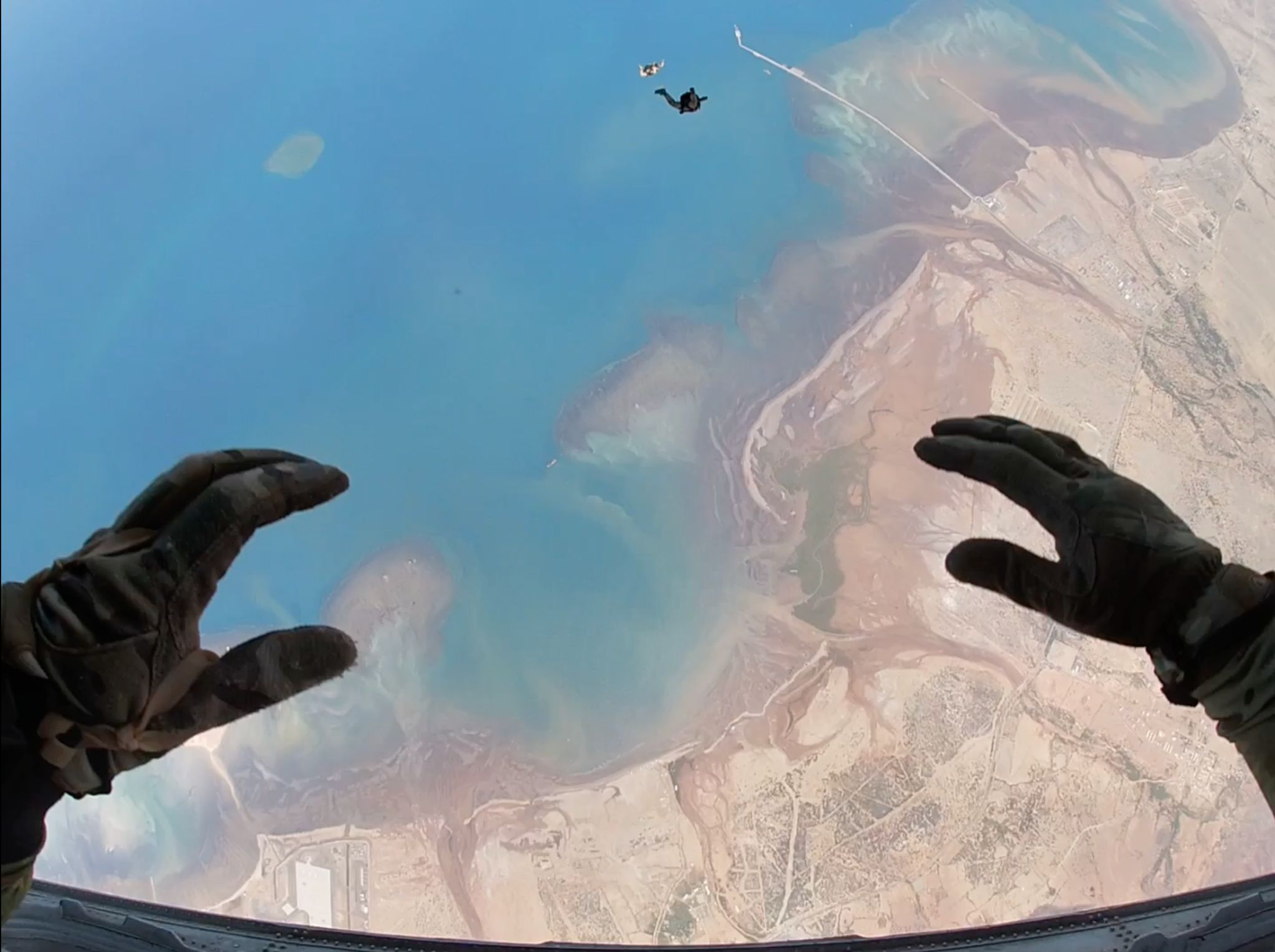 Parachute jump over Djibouti