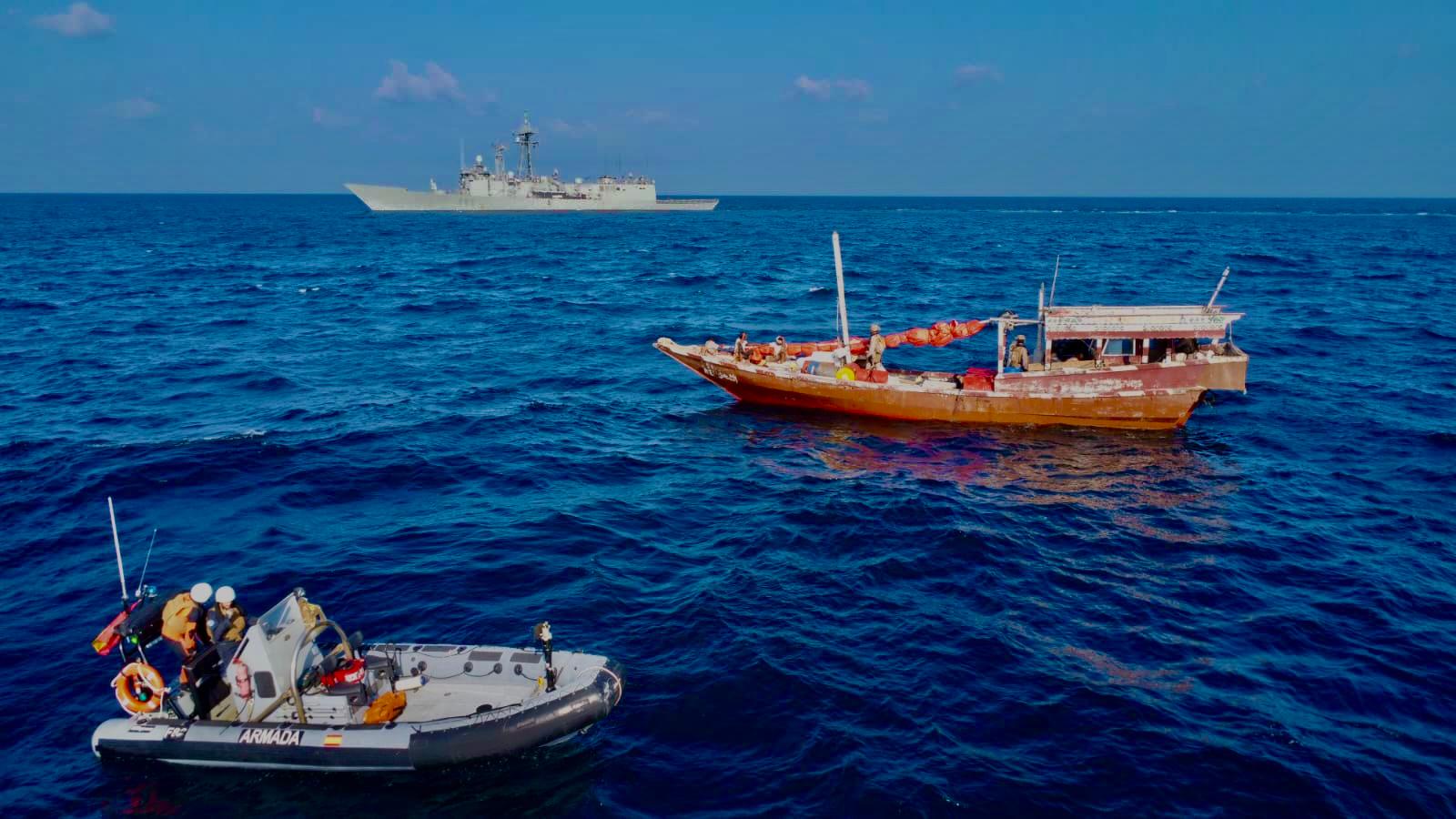 The frigate Victoria finds the dhow adrift