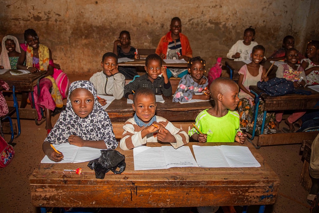 Pupils of the Dielibougou school.