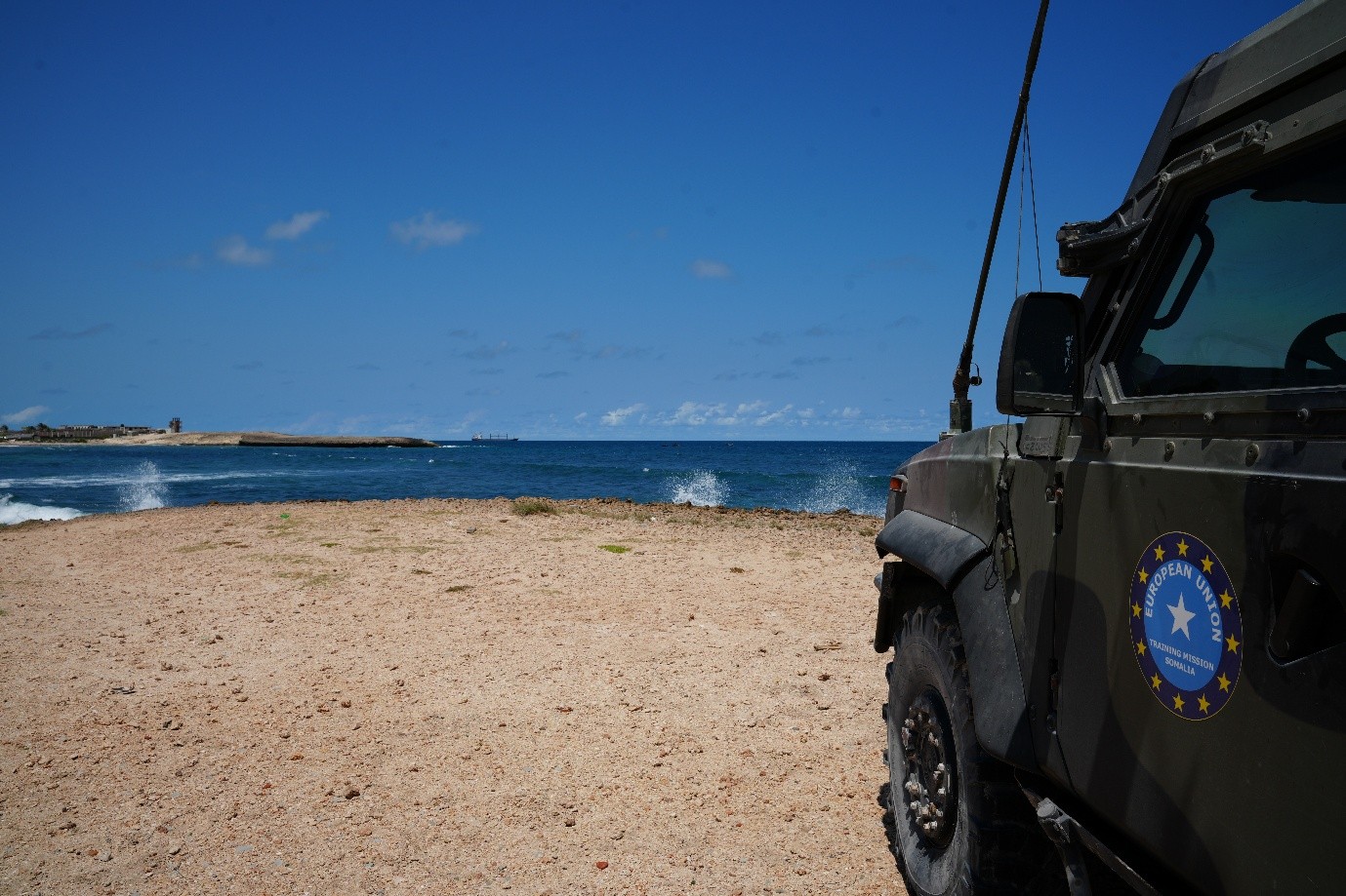LMV Lince on the coast of Mogadishu, securing a sector during the exercise