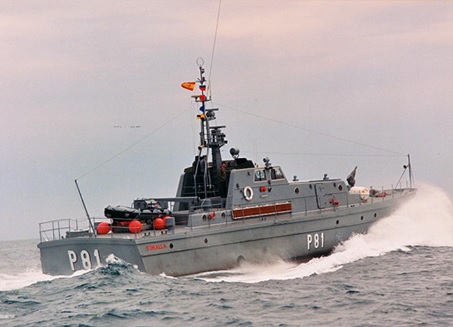 Patrol boat ‘Toralla’ during maritime surveillance tasks