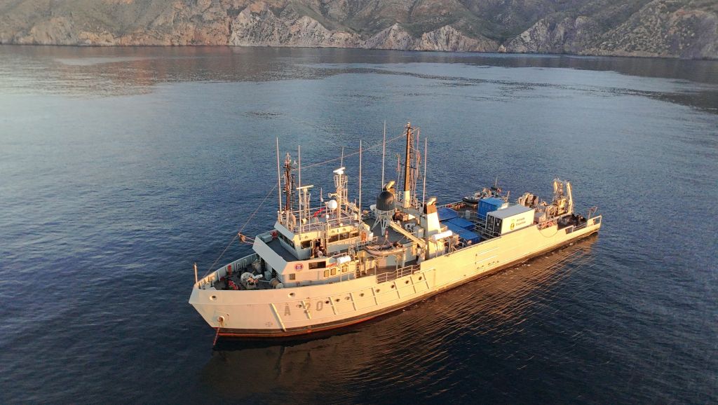 The ship setting sail from her base in Cartagena