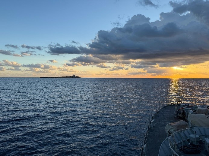 Patrol in front of Alboran Island