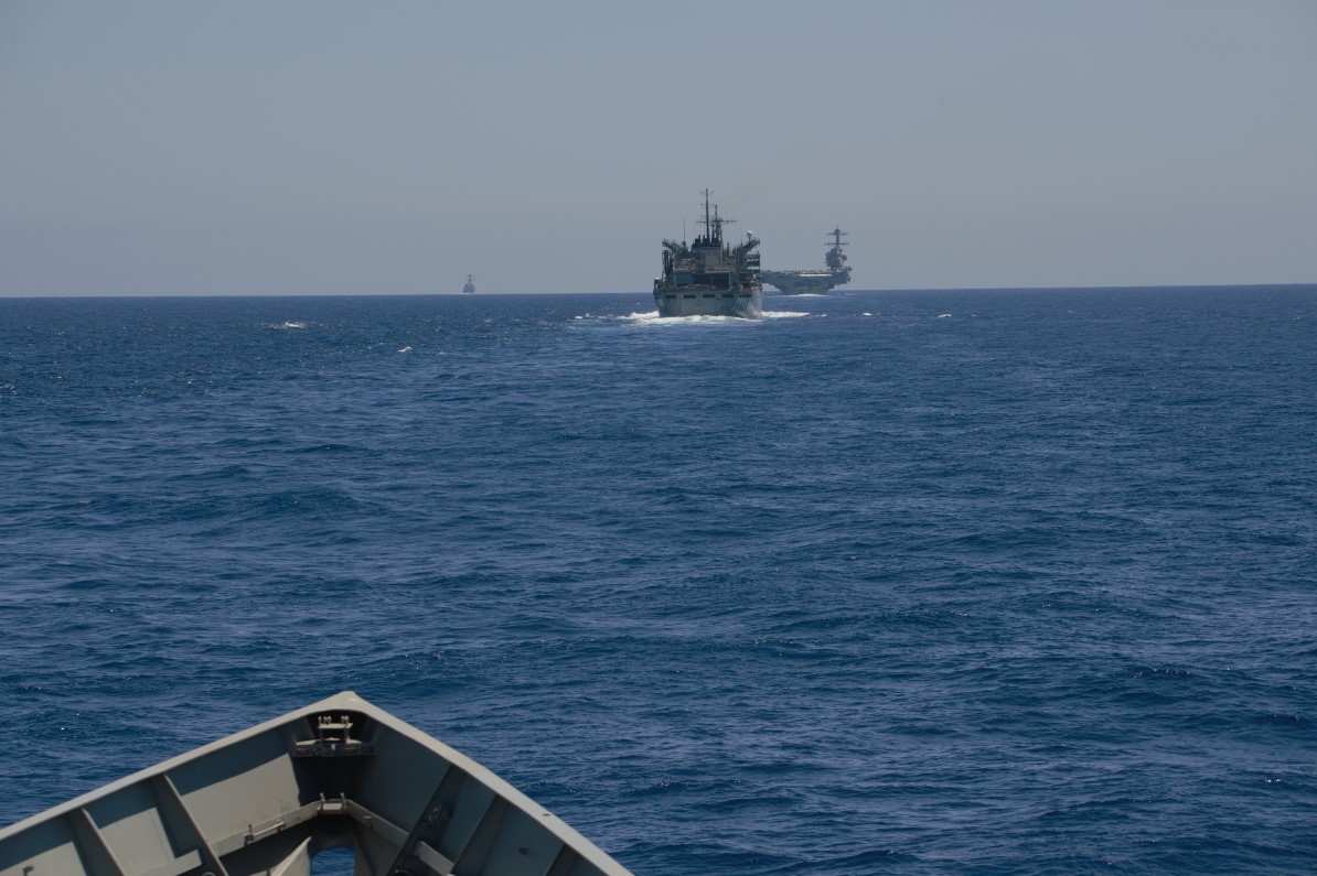 Vista desde la fragata ‘Canarias’ del grupo de combate del USS ‘Gerald R. Ford’