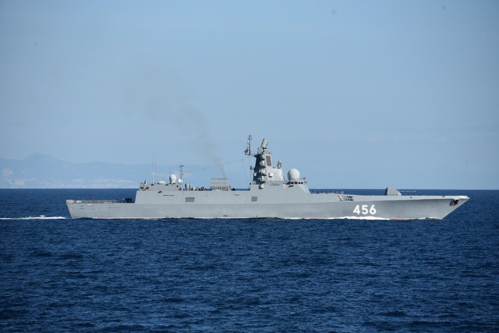 Russian ship during its transit from the Mediterranean to the Atlantic
