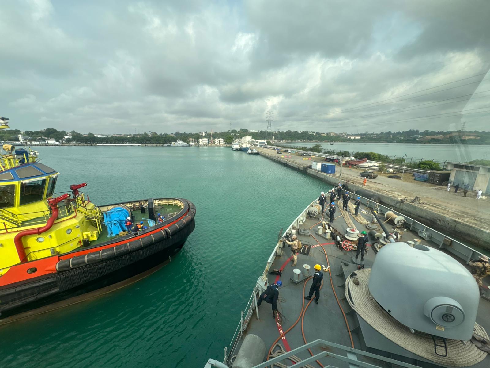 The “Furor” arrives at the port of Sekondi