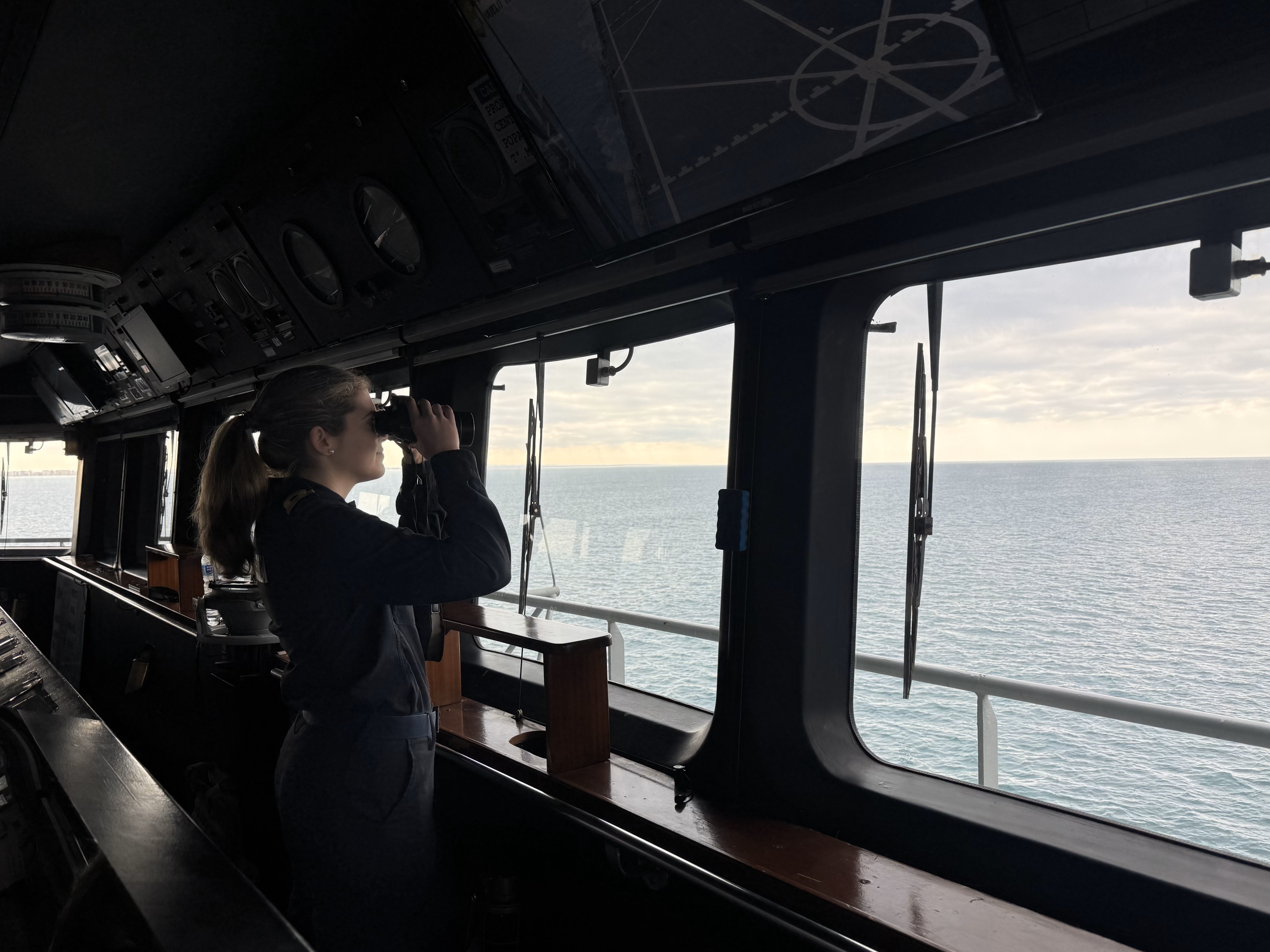 Duty officer on the bridge