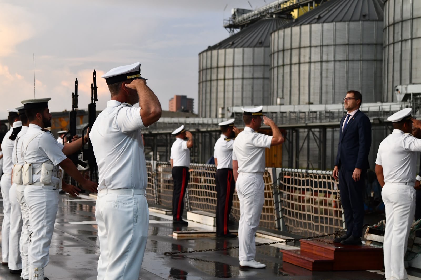 Reception for the ambassador on board