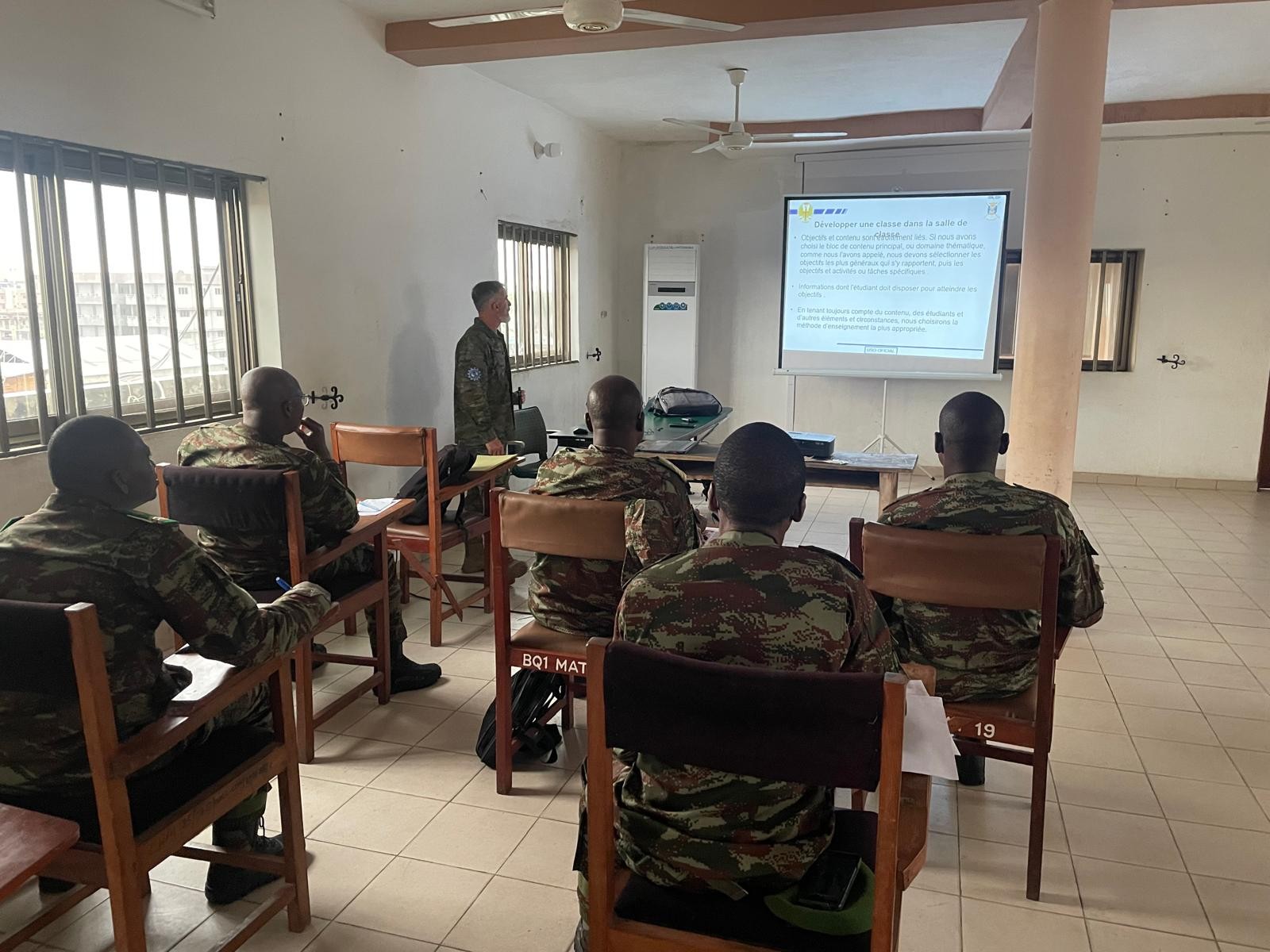 Second Lieutenant Juan Carlos Jiménez Capel during one of the training sessions in Cotonou