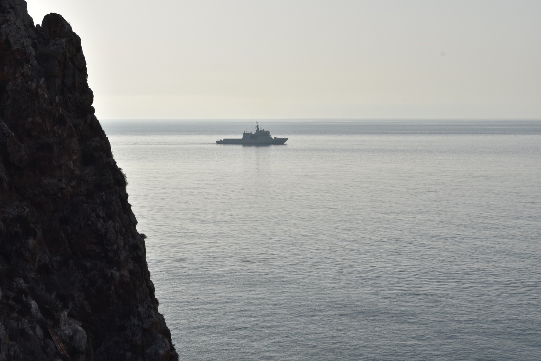 The BAM 'Furor' is sailing in Spanish waters north of the rock of Vélez