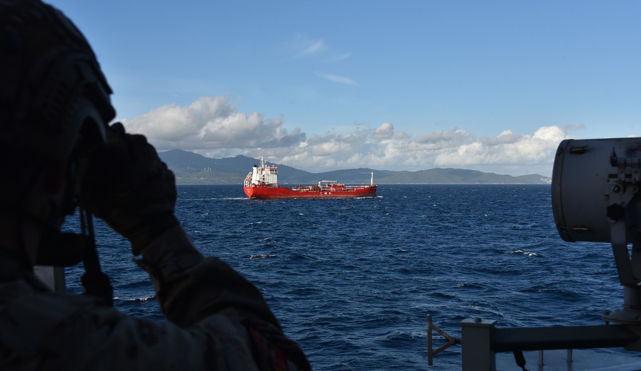 The Security Team of the OPV Audaz conducting maritime surveillance tasks