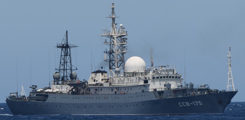 Tracking of a Russian naval vessel
