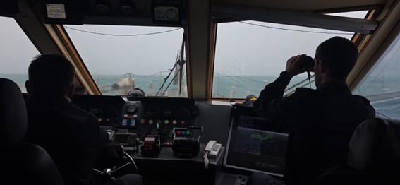 Bridge team during navigation