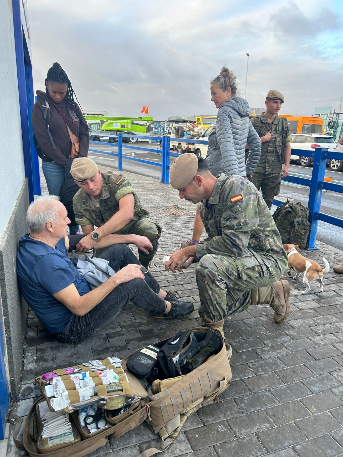 Aid for an injured person in Lanzarote