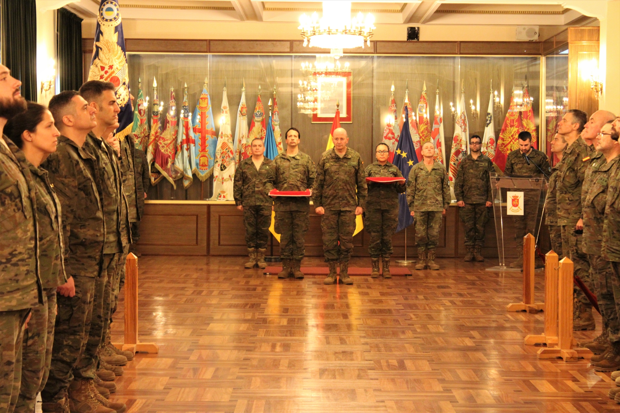 Lieutenant General José Antonio Agüero Martínez presides over the ceremony