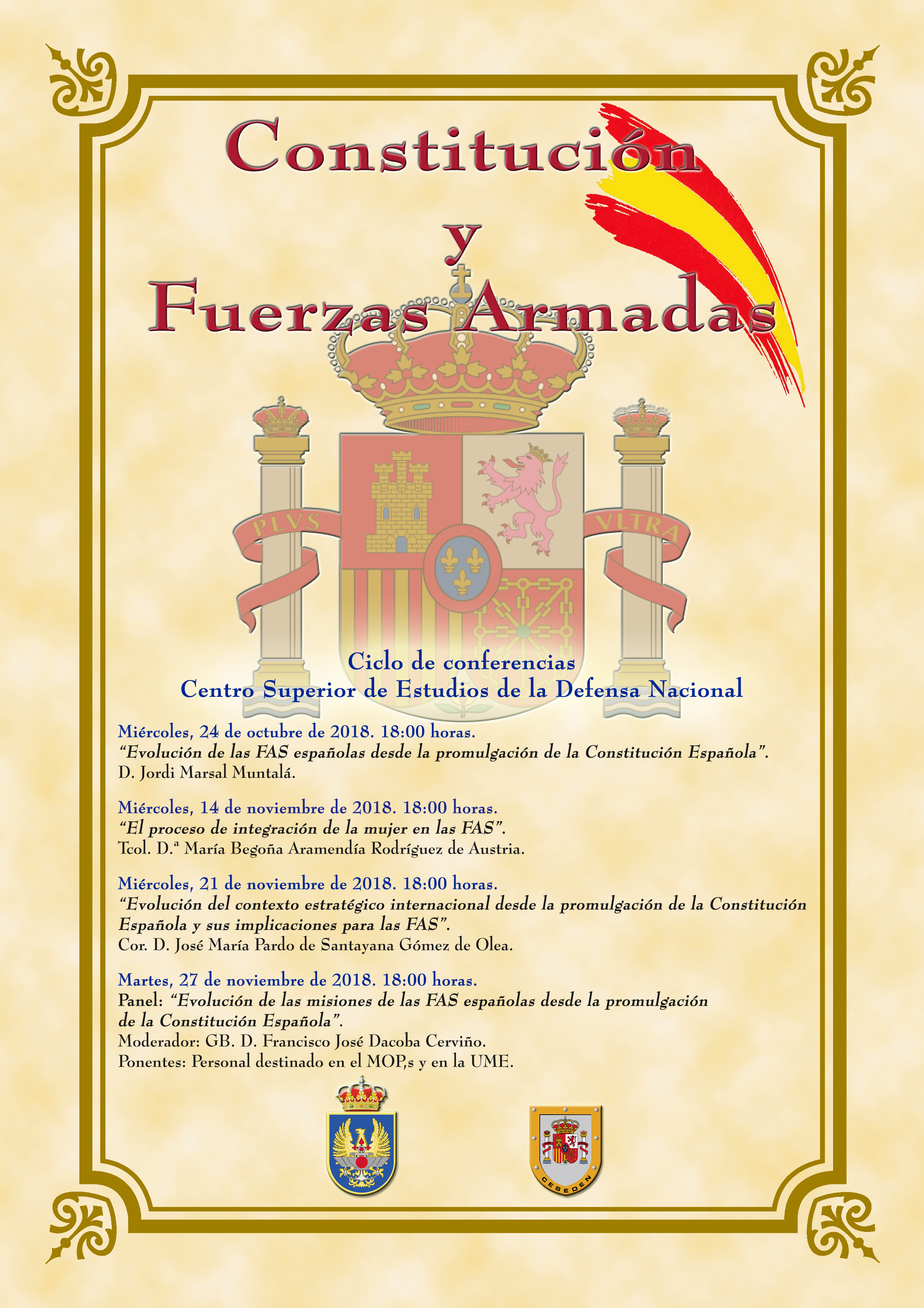 Ciclo de conferencias sobre Constitución y Fuerzas Armadas.