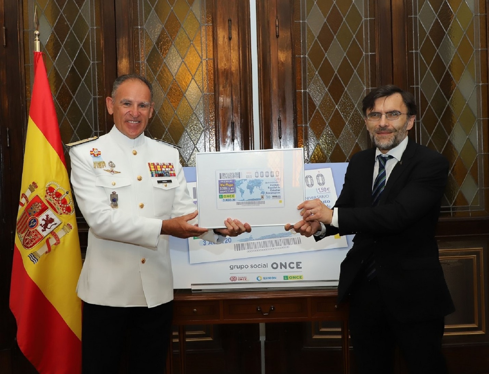 ONCE´s lottery conmemorates the 50th aniversary of the spanish Institute for Strategic Studies