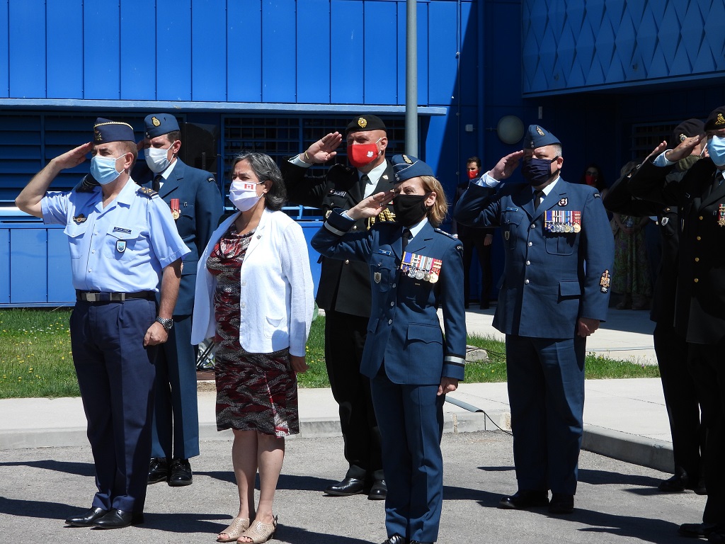 Hoisting the canadian flag ceremony