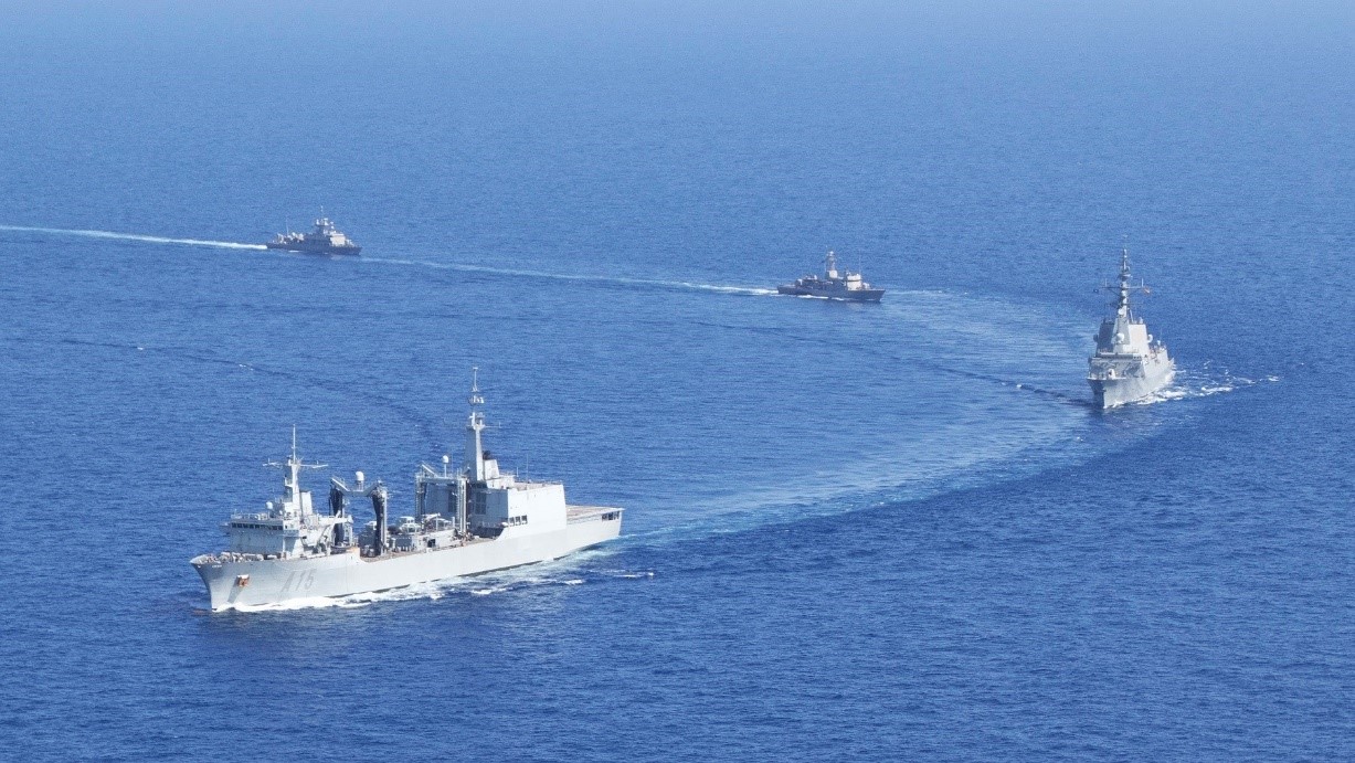 The Spanish vessels at sea