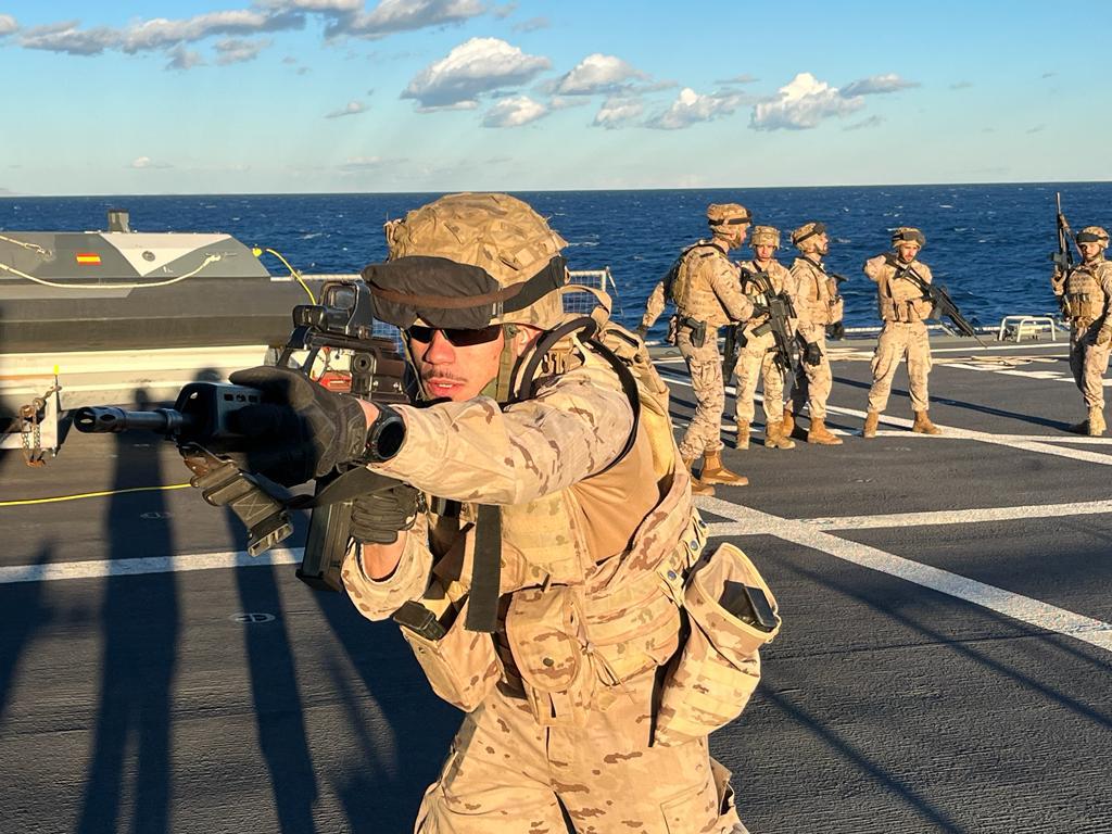 Shooting exercise on deck