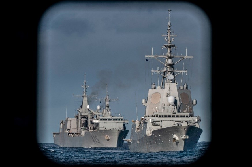 ‘Almirante Juan de Borbón’ and ‘Cantabria’ at sea.