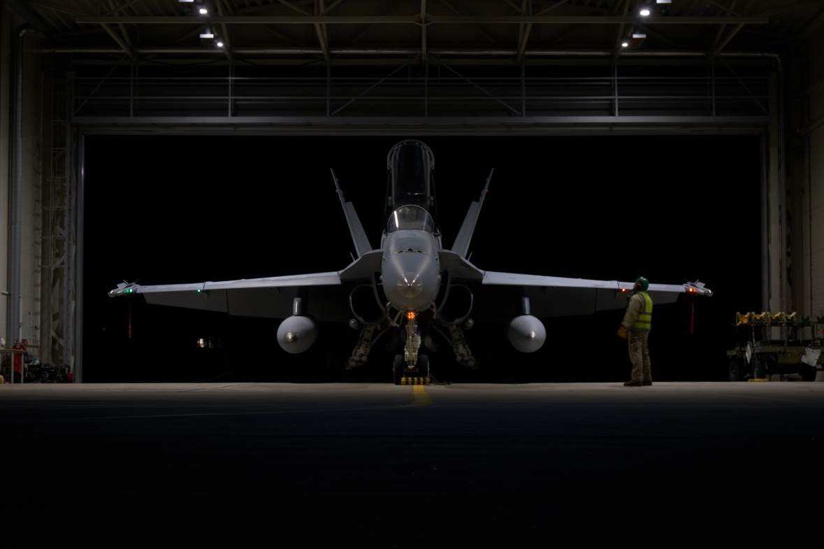 F-18 in the pre-flight phase