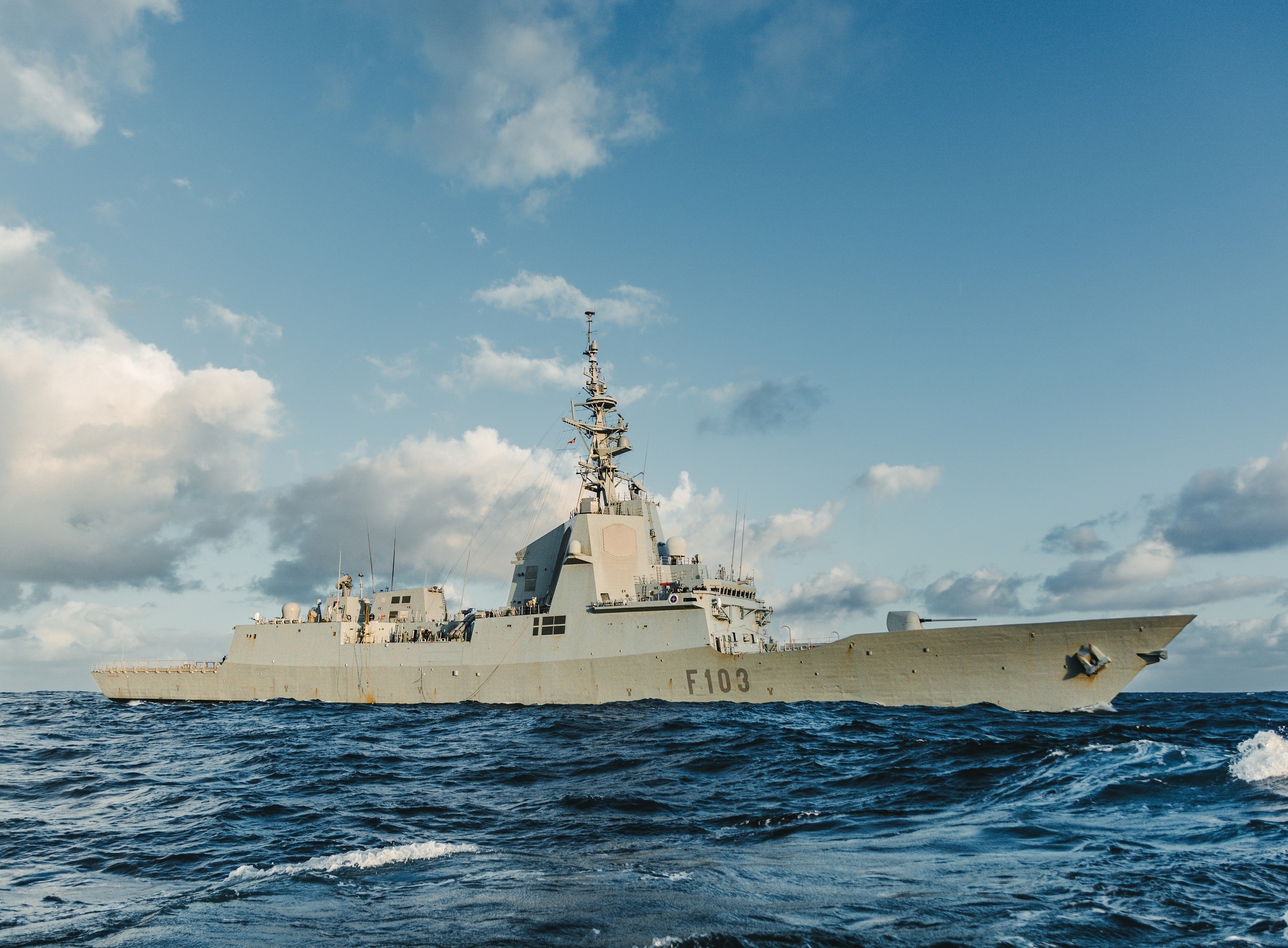 The frigate F-103 Blas de Lezo conducts naval presence operations