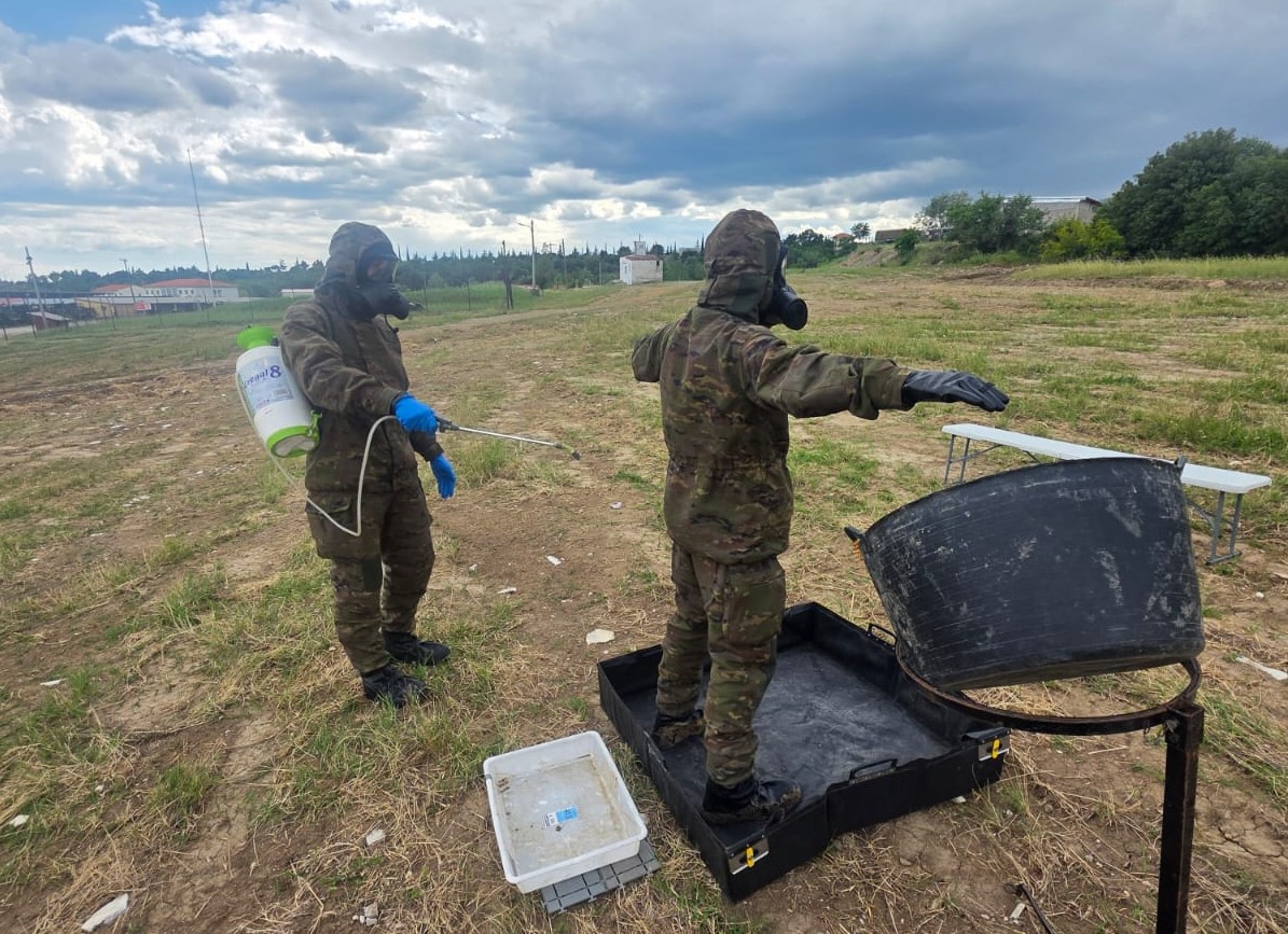 Decontamination after NBC training