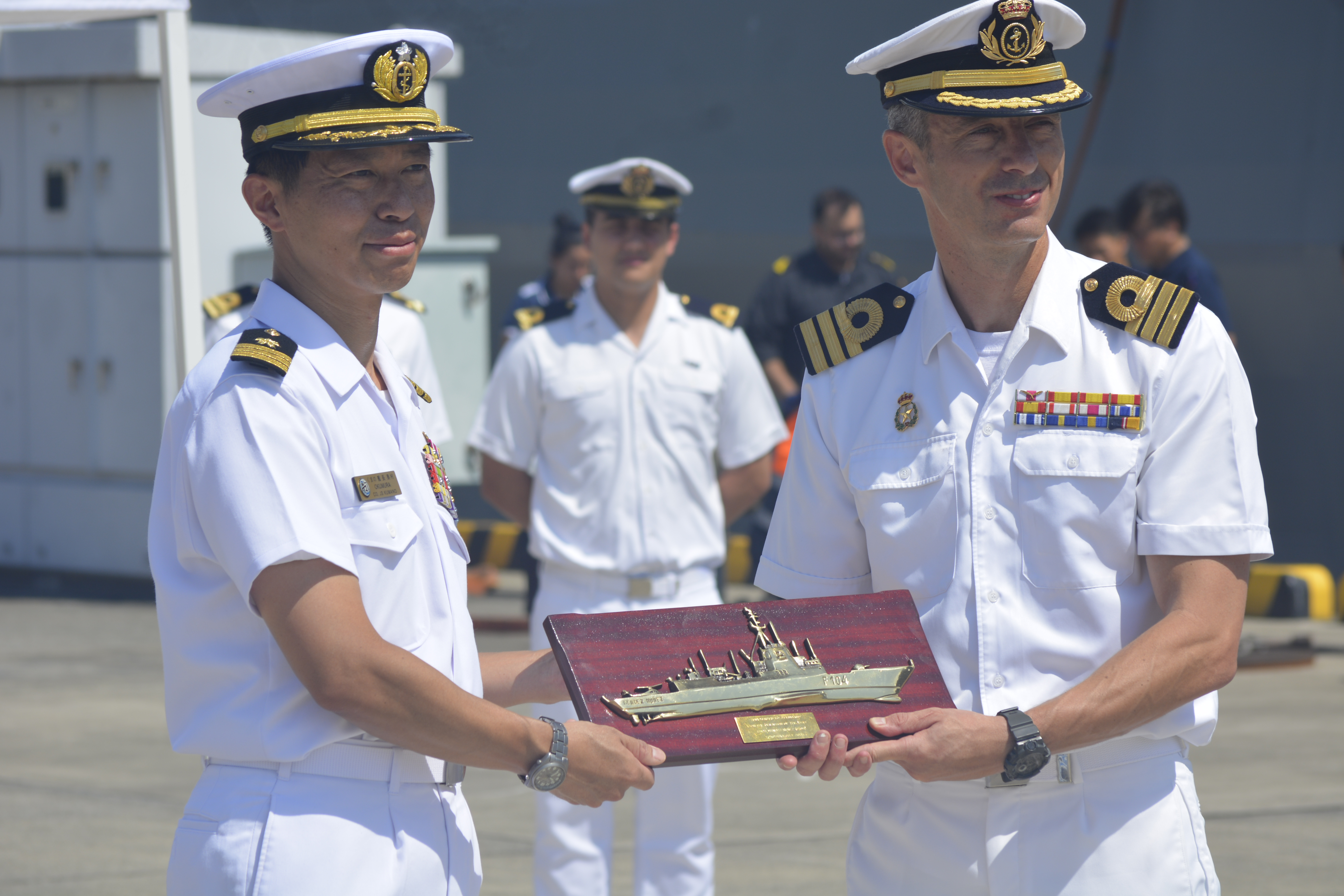 Exchange of gifts with the Japanese host ship