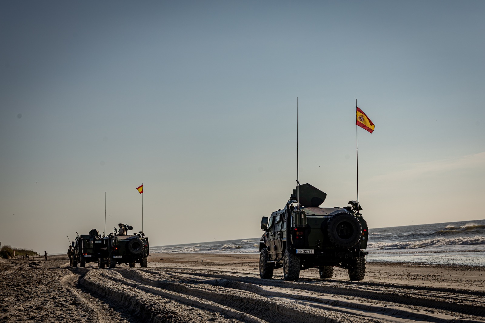 Convoy after landing