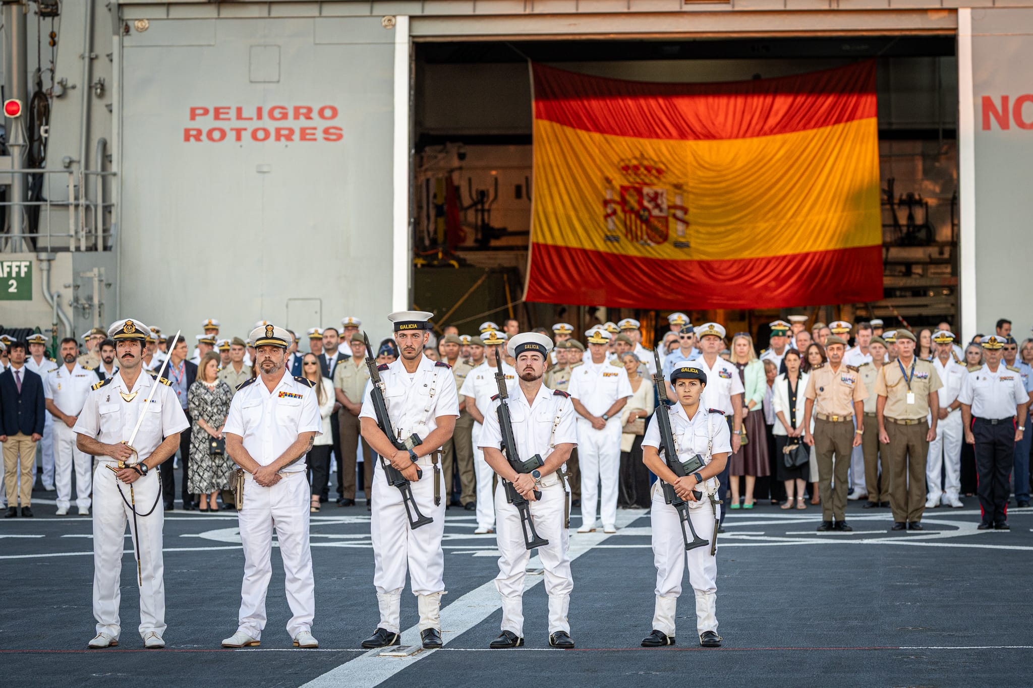 Reception aboard the amphibious assault ship 'Galicia'