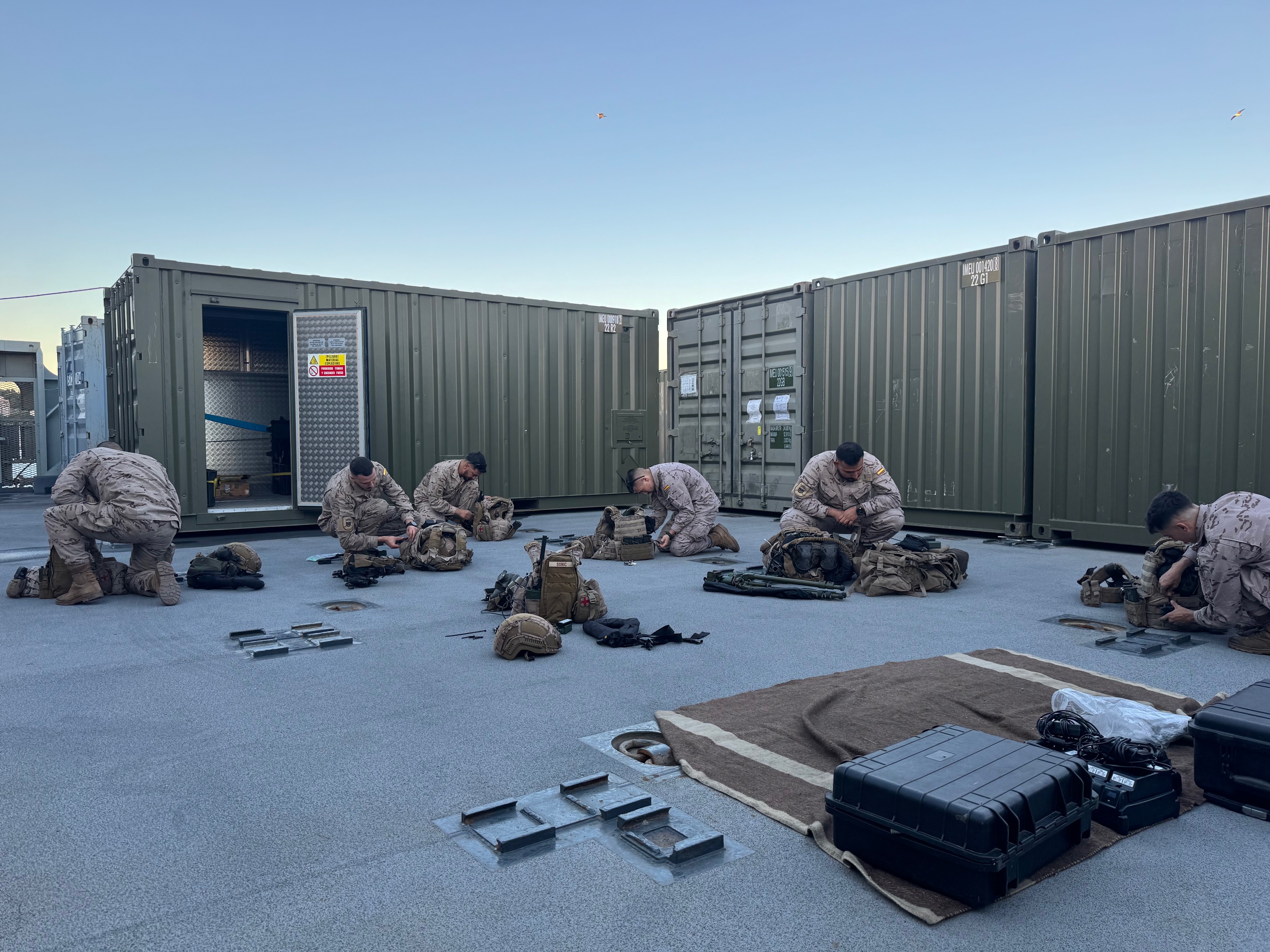 EOS members preparing their equipment