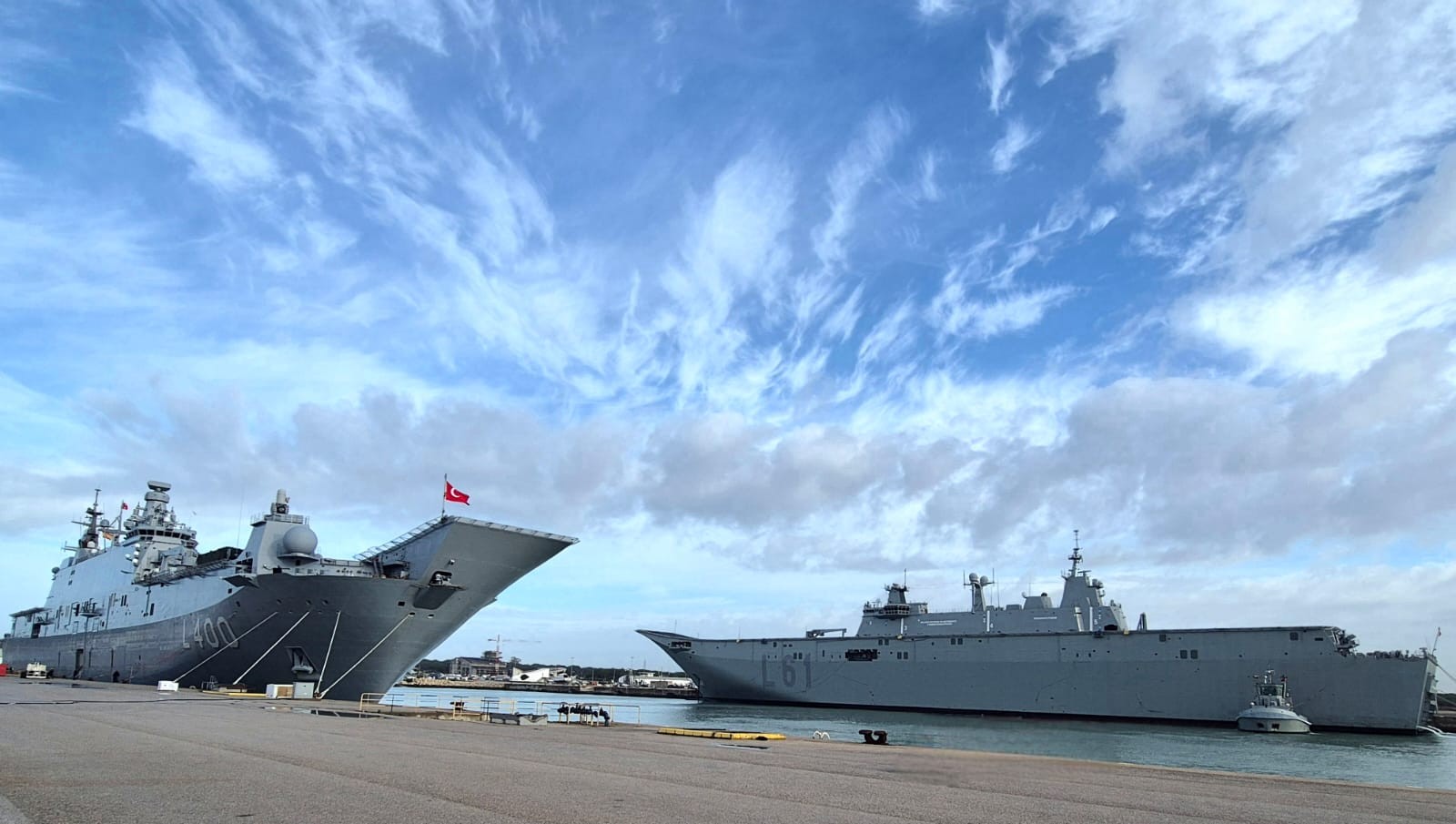 The Juan Carlos I and a Turkish naval vessel