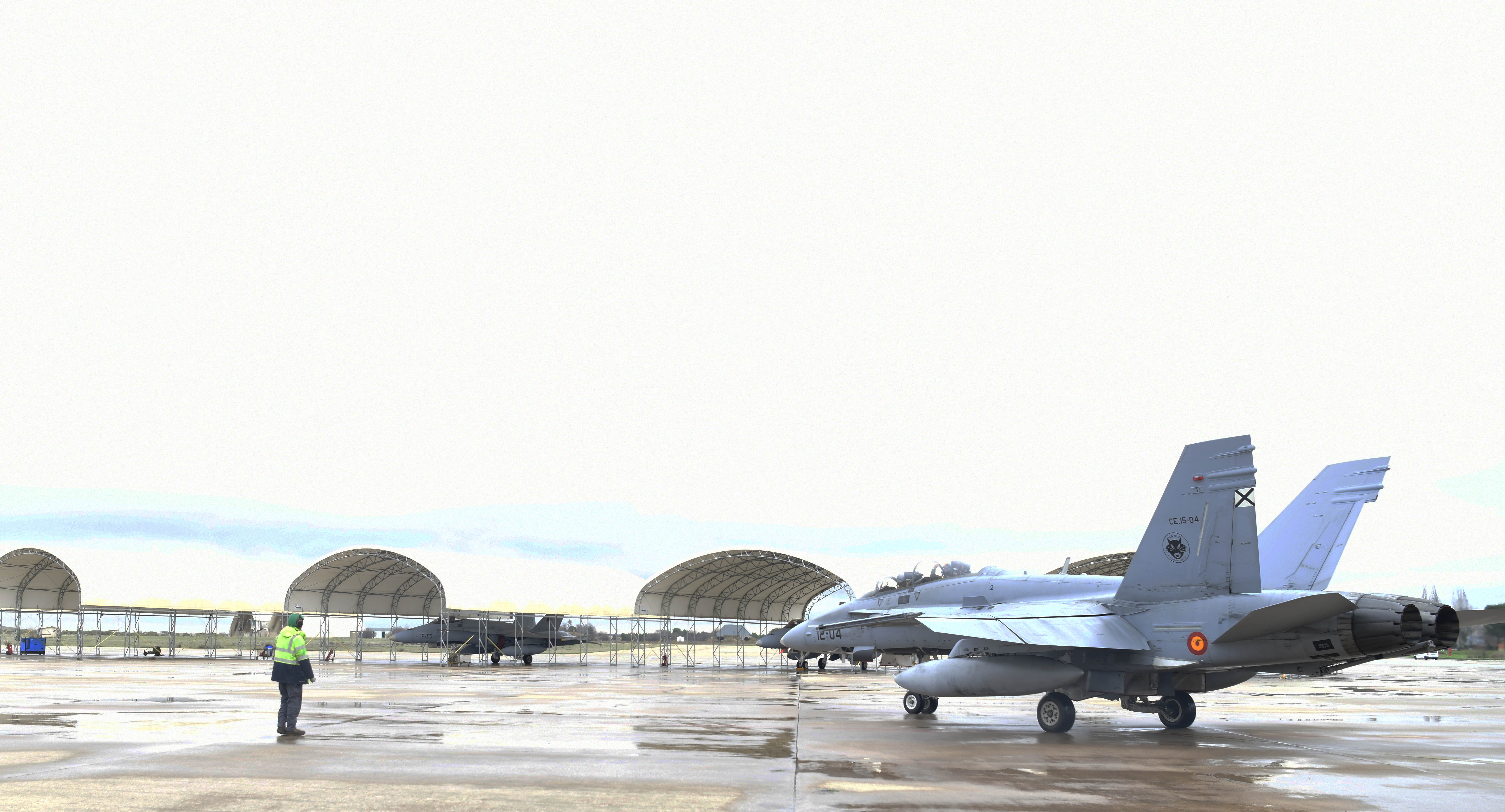 F18M C.15 from Wing 12 at Torrejón Air Base preparing for take-off