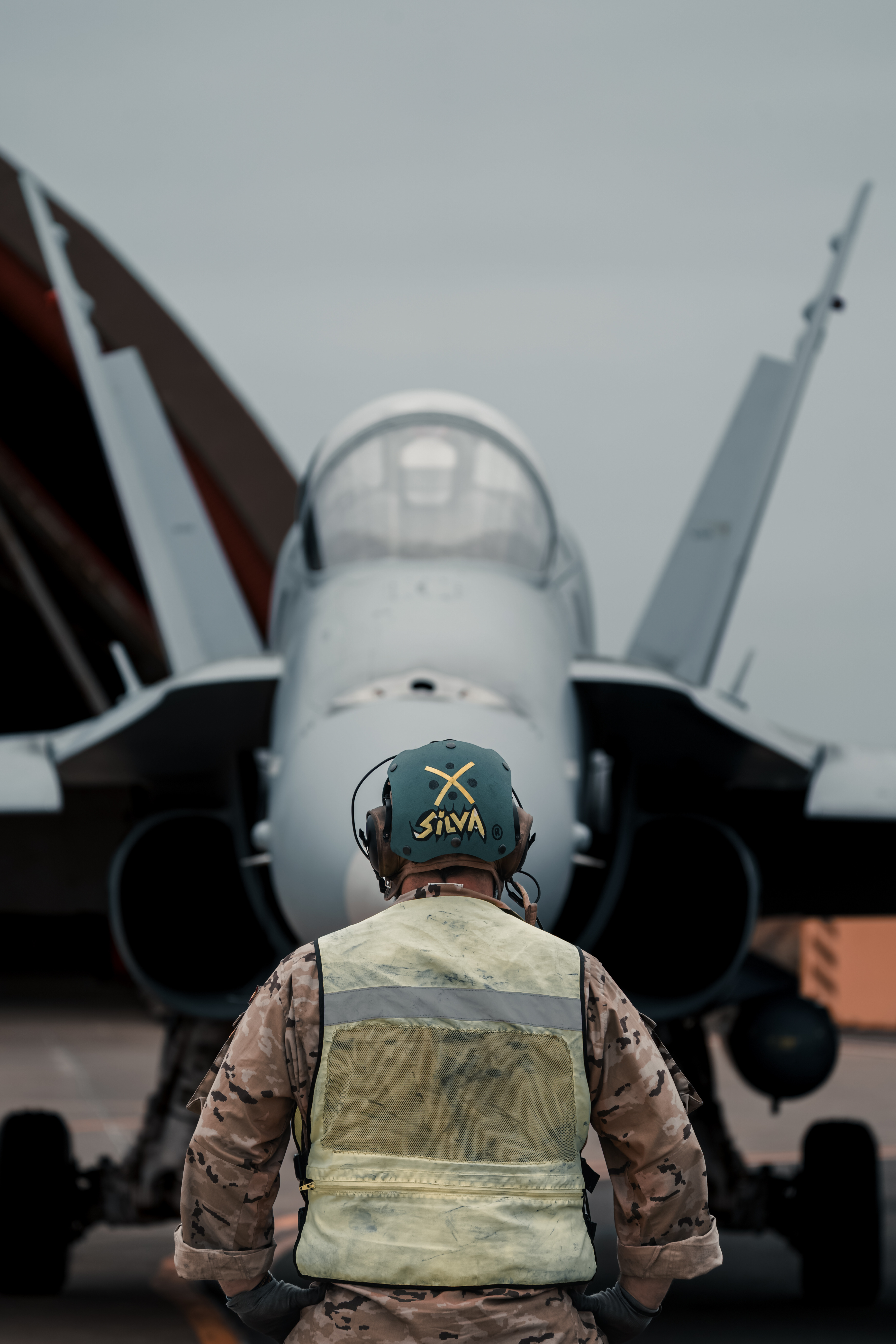 Wing 12 personnel in front of the F18M