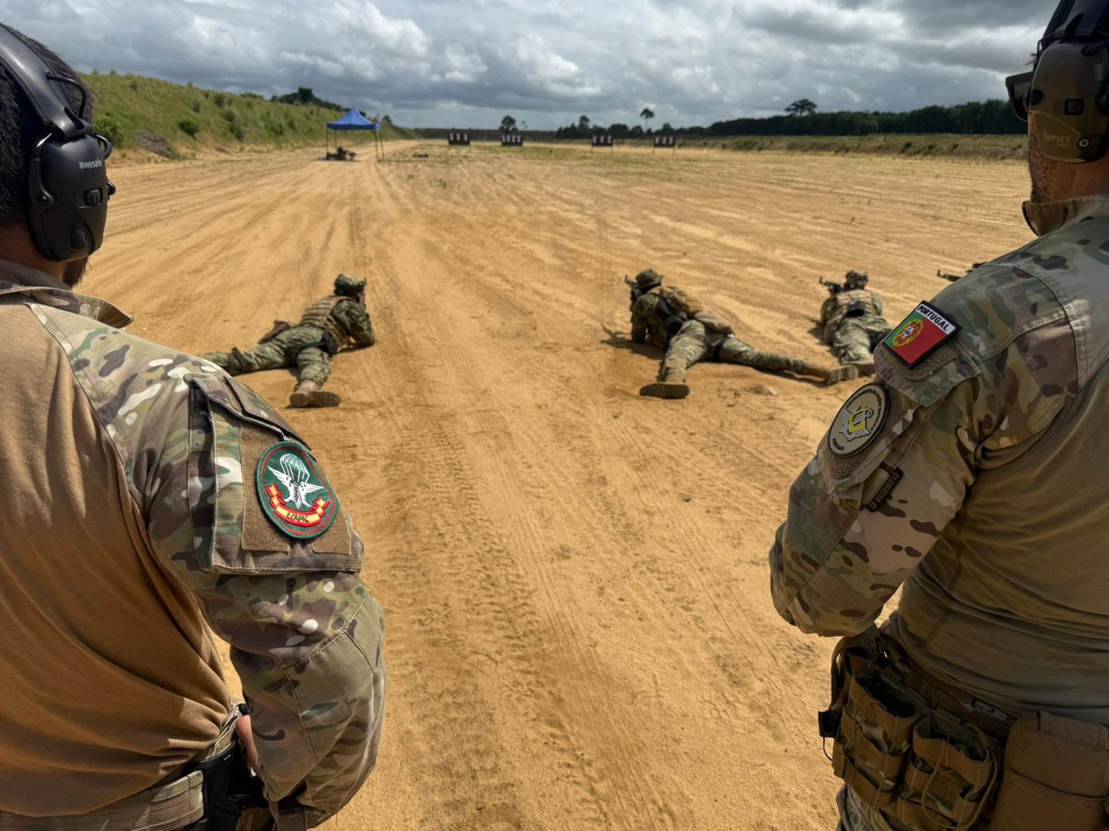 Spanish and Portuguese military personnel during an activity as part of the ‘Flintlock 26’ exercise