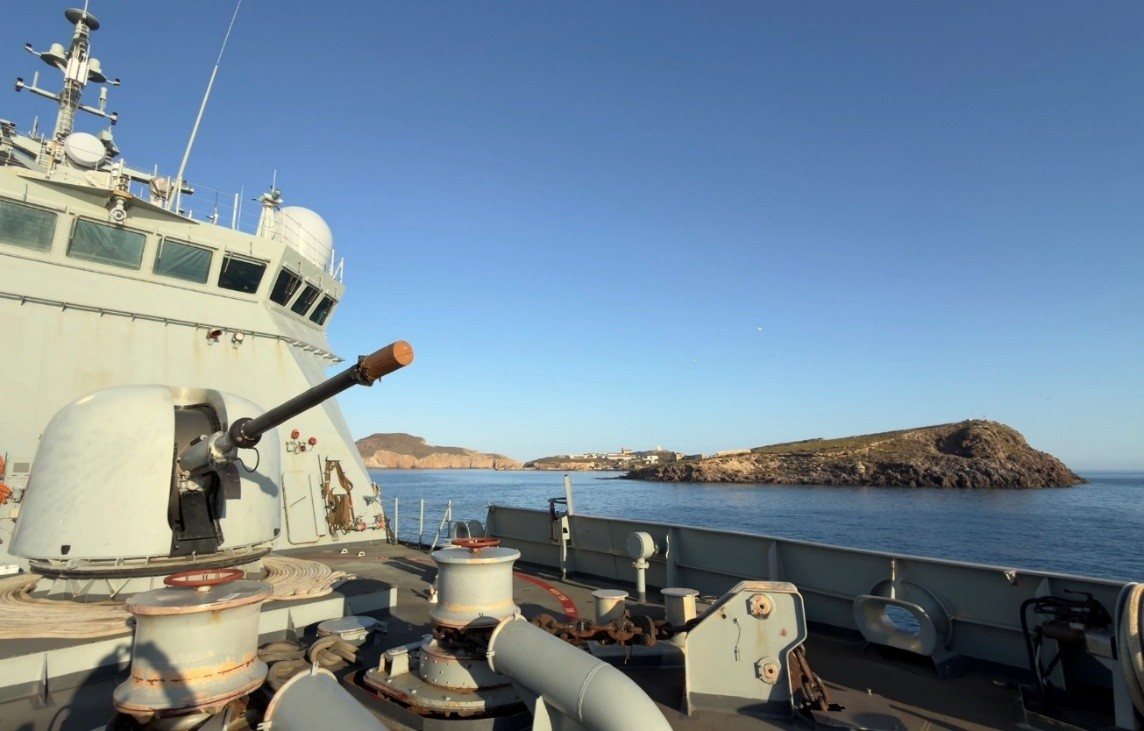 The OPV ‘Rayo’ is conducting a naval presence in the Chafarinas Islands